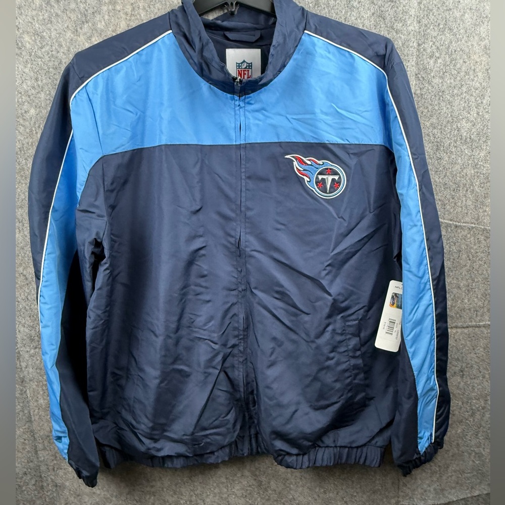 NFL Team Apparel Tennessee Titans Full Zip Windbreaker‎ Jacket Blue Green XL Nwt